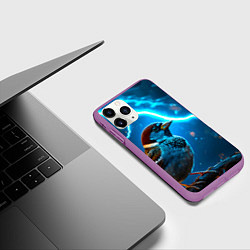 Чехол iPhone 11 Pro матовый Воробей в грозу, цвет: 3D-фиолетовый — фото 2