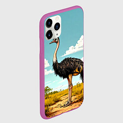 Чехол iPhone 11 Pro матовый Страус в природе, цвет: 3D-фиолетовый — фото 2