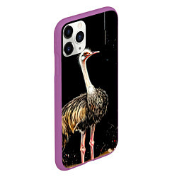 Чехол iPhone 11 Pro матовый Страус, цвет: 3D-фиолетовый — фото 2