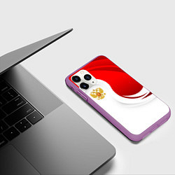 Чехол iPhone 11 Pro матовый Россия - красный и белый, цвет: 3D-фиолетовый — фото 2