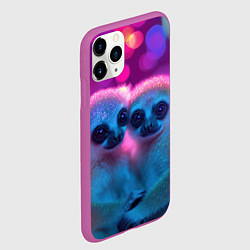 Чехол iPhone 11 Pro матовый Влюбленные лемуры 14 февраля, цвет: 3D-фиолетовый — фото 2