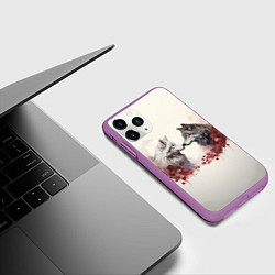 Чехол iPhone 11 Pro матовый Wolfs love, цвет: 3D-фиолетовый — фото 2