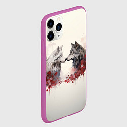Чехол iPhone 11 Pro матовый Wolfs love, цвет: 3D-фиолетовый — фото 2