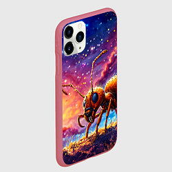 Чехол iPhone 11 Pro матовый Муравей в космосе, цвет: 3D-малиновый — фото 2