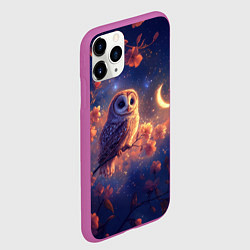 Чехол iPhone 11 Pro матовый Ночная сова, цвет: 3D-фиолетовый — фото 2