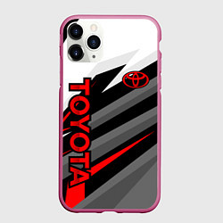 Чехол iPhone 11 Pro матовый Toyota - белый и красный