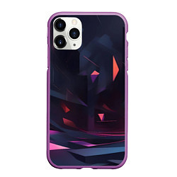 Чехол iPhone 11 Pro матовый Абстрактный вихрь, цвет: 3D-фиолетовый