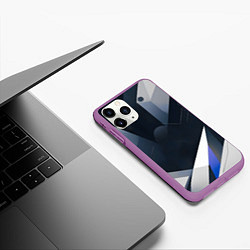 Чехол iPhone 11 Pro матовый Абстракция город следующего века, цвет: 3D-фиолетовый — фото 2