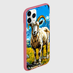 Чехол iPhone 11 Pro матовый Горный козел, цвет: 3D-малиновый — фото 2