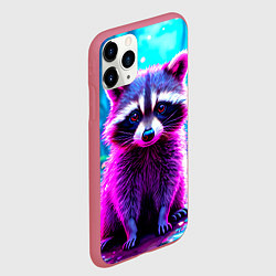 Чехол iPhone 11 Pro матовый Енотик в сказочном лесу, цвет: 3D-малиновый — фото 2