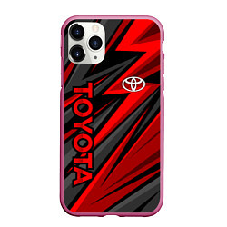 Чехол iPhone 11 Pro матовый Toyota - красный спортивный, цвет: 3D-малиновый