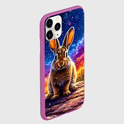 Чехол iPhone 11 Pro матовый Зачик и космическое небо, цвет: 3D-фиолетовый — фото 2