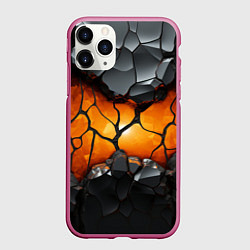 Чехол iPhone 11 Pro матовый Разбитая матовая текстура, цвет: 3D-малиновый