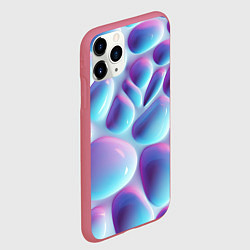 Чехол iPhone 11 Pro матовый Впадины из сот - текстура, цвет: 3D-малиновый — фото 2