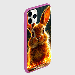 Чехол iPhone 11 Pro матовый Зайчик в огне, цвет: 3D-фиолетовый — фото 2