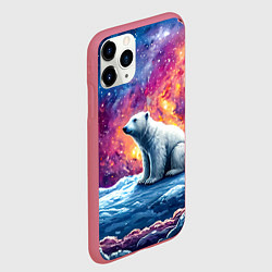 Чехол iPhone 11 Pro матовый Белый медведь и звездное небо, цвет: 3D-малиновый — фото 2
