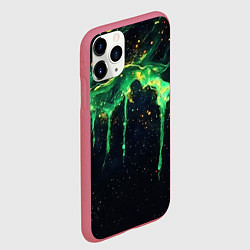 Чехол iPhone 11 Pro матовый Зеленая кислота, цвет: 3D-малиновый — фото 2