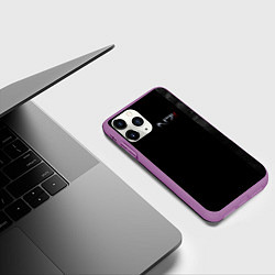 Чехол iPhone 11 Pro матовый Shepard N7 - темный, цвет: 3D-фиолетовый — фото 2