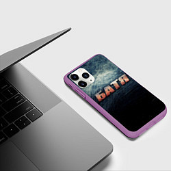 Чехол iPhone 11 Pro матовый Батя - светлая сталь, цвет: 3D-фиолетовый — фото 2