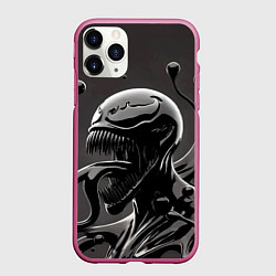 Чехол iPhone 11 Pro матовый Веном - ядовитая слизь, цвет: 3D-малиновый