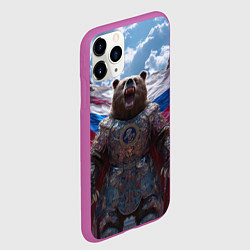 Чехол iPhone 11 Pro матовый Военный медведь в доспехах, цвет: 3D-фиолетовый — фото 2
