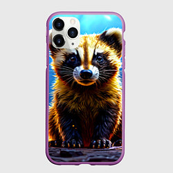 Чехол iPhone 11 Pro матовый Росомаха в искрах, цвет: 3D-фиолетовый