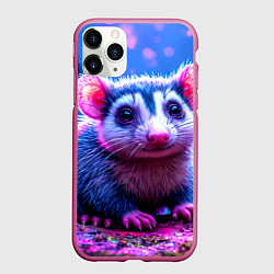 Чехол iPhone 11 Pro матовый Малыш опоссум, цвет: 3D-малиновый