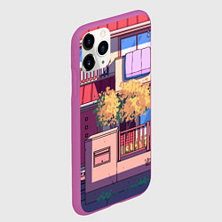Чехол iPhone 11 Pro матовый Lo-fi японский стиль улица, цвет: 3D-фиолетовый — фото 2