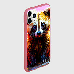 Чехол iPhone 11 Pro матовый Росомаха в розовом лесу, цвет: 3D-малиновый — фото 2