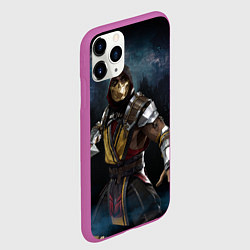 Чехол iPhone 11 Pro матовый Mortal Kombat - Скорпион, цвет: 3D-фиолетовый — фото 2