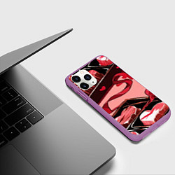 Чехол iPhone 11 Pro матовый Шоколадки в форме сердца, цвет: 3D-фиолетовый — фото 2