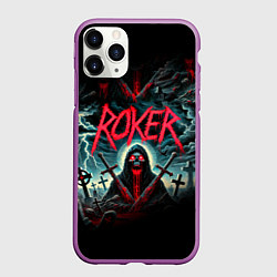 Чехол iPhone 11 Pro матовый Roker - blood in the ground, цвет: 3D-фиолетовый