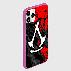 Чехол iPhone 11 Pro матовый Assassins creed: shadows - белый логотип, цвет: 3D-фиолетовый — фото 2