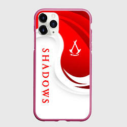 Чехол iPhone 11 Pro матовый Assassins creed - shadows, цвет: 3D-малиновый