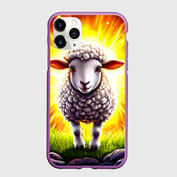 Чехол iPhone 11 Pro матовый Овечка в ярких лучах, цвет: 3D-фиолетовый