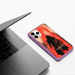 Чехол iPhone 11 Pro матовый Assassins Creed black ninja, цвет: 3D-фиолетовый — фото 2