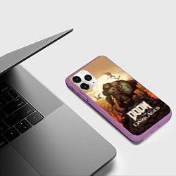Чехол iPhone 11 Pro матовый Палач рока Doom the dark ages, цвет: 3D-фиолетовый — фото 2