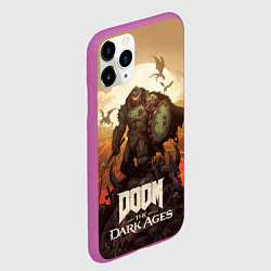 Чехол iPhone 11 Pro матовый Палач рока Doom the dark ages, цвет: 3D-фиолетовый — фото 2