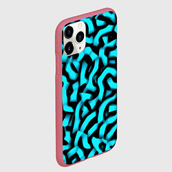 Чехол iPhone 11 Pro матовый Бирюзовая абстракция, цвет: 3D-малиновый — фото 2