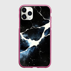 Чехол iPhone 11 Pro матовый Разлом плит в виде молнии, цвет: 3D-малиновый