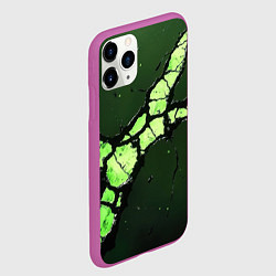 Чехол iPhone 11 Pro матовый Объемный разлом плиты, цвет: 3D-фиолетовый — фото 2