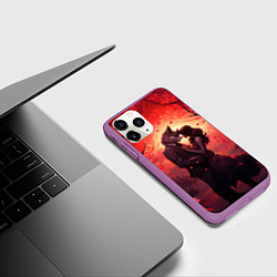 Чехол iPhone 11 Pro матовый Влюбленная девушка и оборотень, цвет: 3D-фиолетовый — фото 2