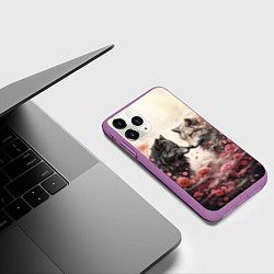 Чехол iPhone 11 Pro матовый Волчья верность, цвет: 3D-фиолетовый — фото 2