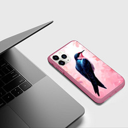 Чехол iPhone 11 Pro матовый Ласточка в розовом, цвет: 3D-малиновый — фото 2