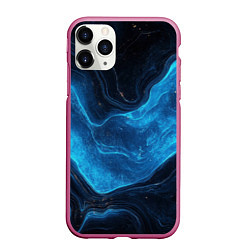 Чехол iPhone 11 Pro матовый Синяя холодная текстура, цвет: 3D-малиновый