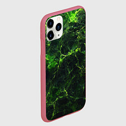 Чехол iPhone 11 Pro матовый Зеленая ядовитая текстура, цвет: 3D-малиновый — фото 2