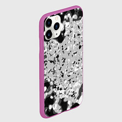 Чехол iPhone 11 Pro матовый Чёрно-белая абстракция, цвет: 3D-фиолетовый — фото 2