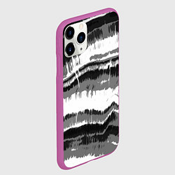 Чехол iPhone 11 Pro матовый Чёрно-белая абстракция, цвет: 3D-фиолетовый — фото 2