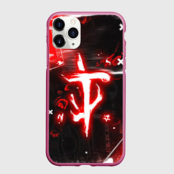 Чехол iPhone 11 Pro матовый Doom - неоновый, цвет: 3D-малиновый