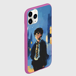 Чехол iPhone 11 Pro матовый Гарри Поттер рисунок акварелью, цвет: 3D-фиолетовый — фото 2